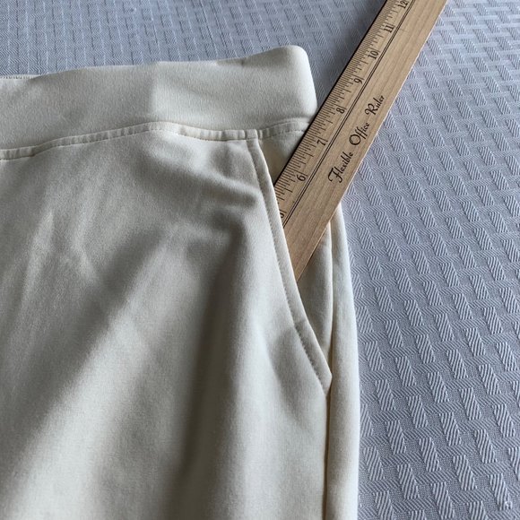Lauren Ralph Lauren Fitness 2 Pants Women’s Large Cream Pockets Pull On Leisure - Picture 9 of 12